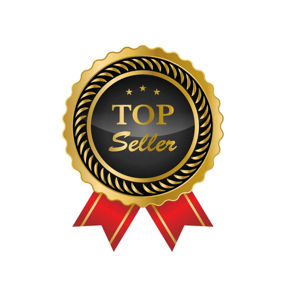 Luxury gold badges and labels premium quality product. vector