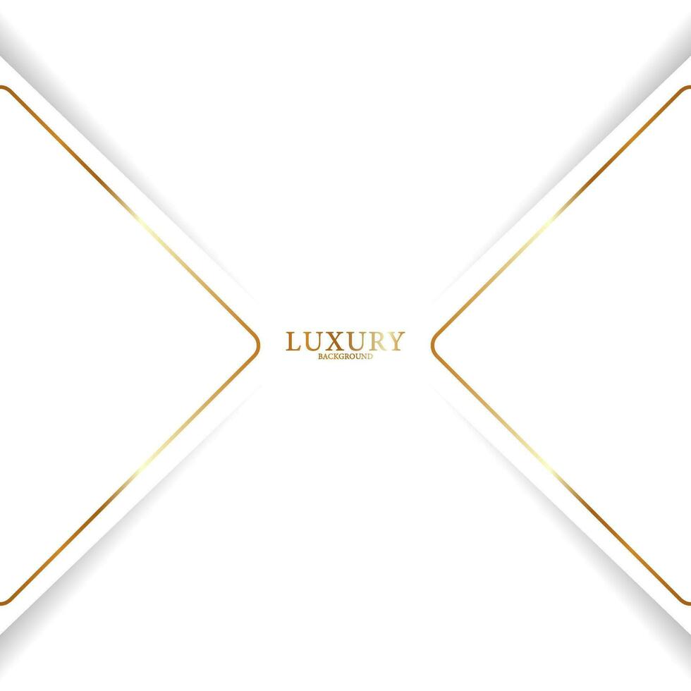 Abstract modern geometric white background. Paper cut style with golden lines. Luxury concept. vector