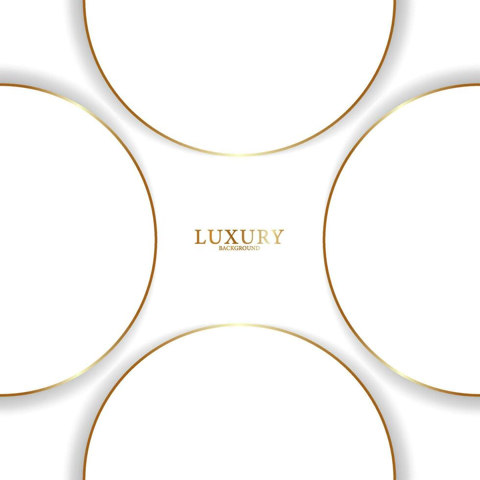 Abstract modern geometric white background. Paper cut style with golden lines. Luxury concept. vector