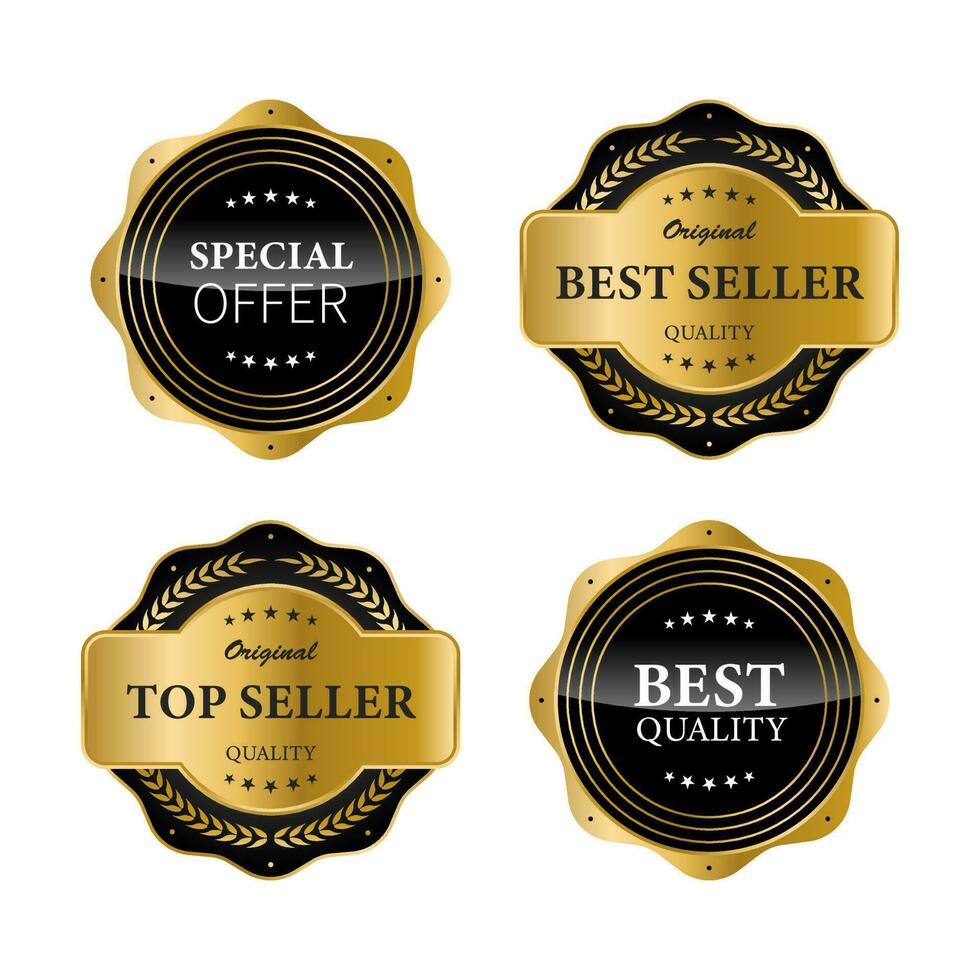Luxury golden retro badges collection. vector illustration
