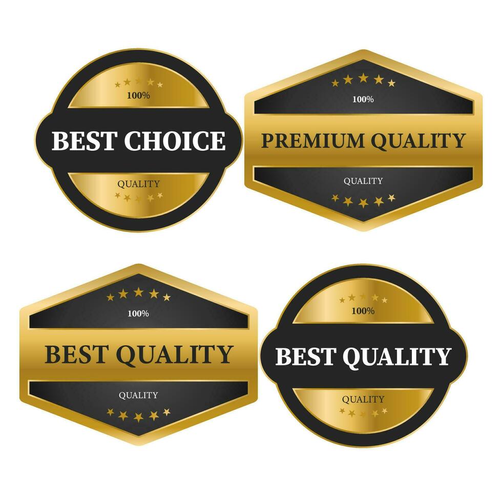 Golden labels premium quality collection vector