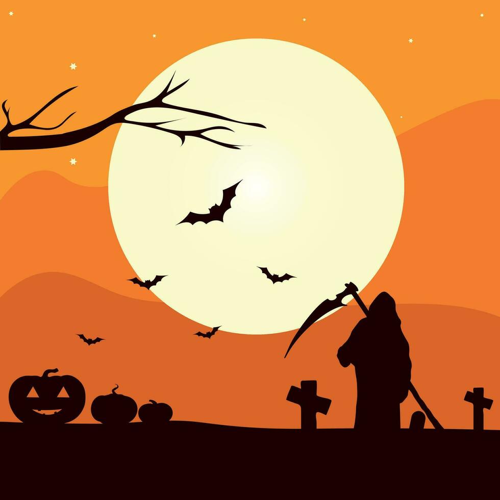 halloween background with pumpkin vector