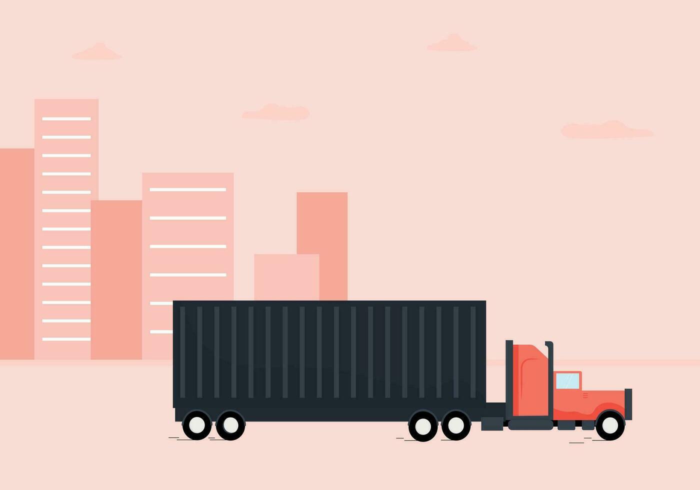 truck on the road vector