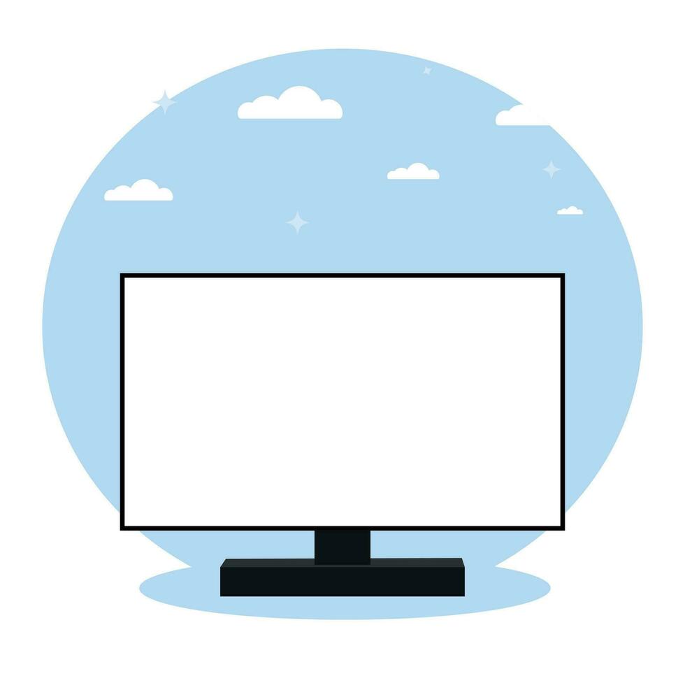 lcd monitor with screen. vector illustration