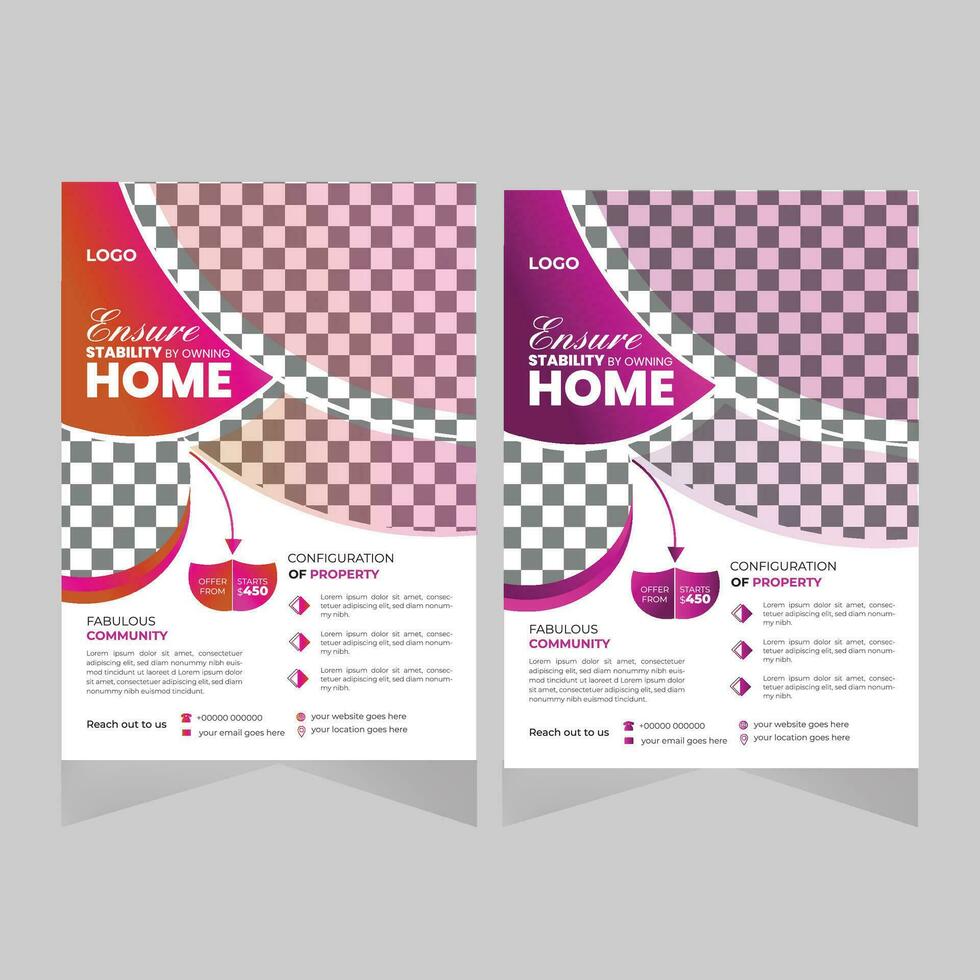 real estate flyer design vector