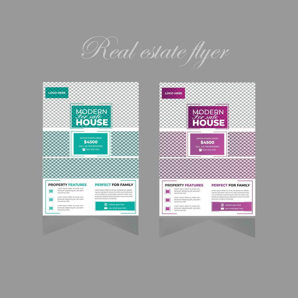 real estate flyer design. vector