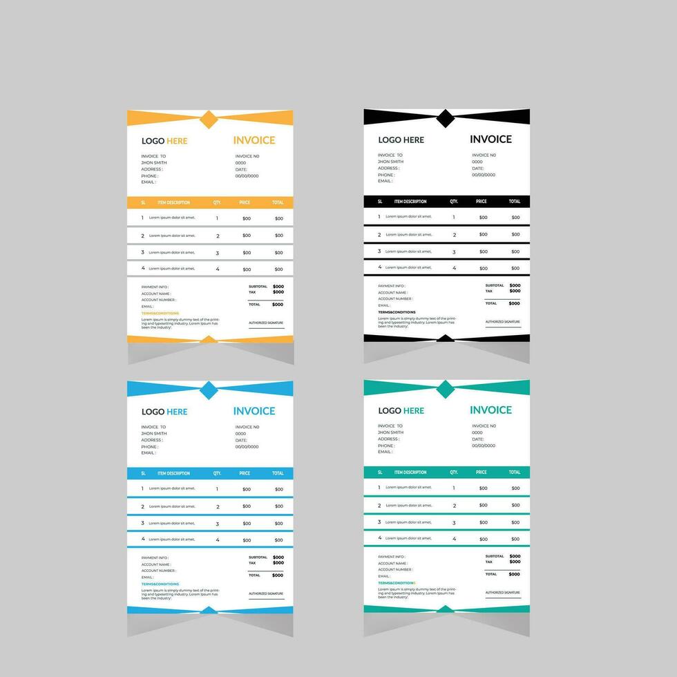 Modern simple invoice design vector