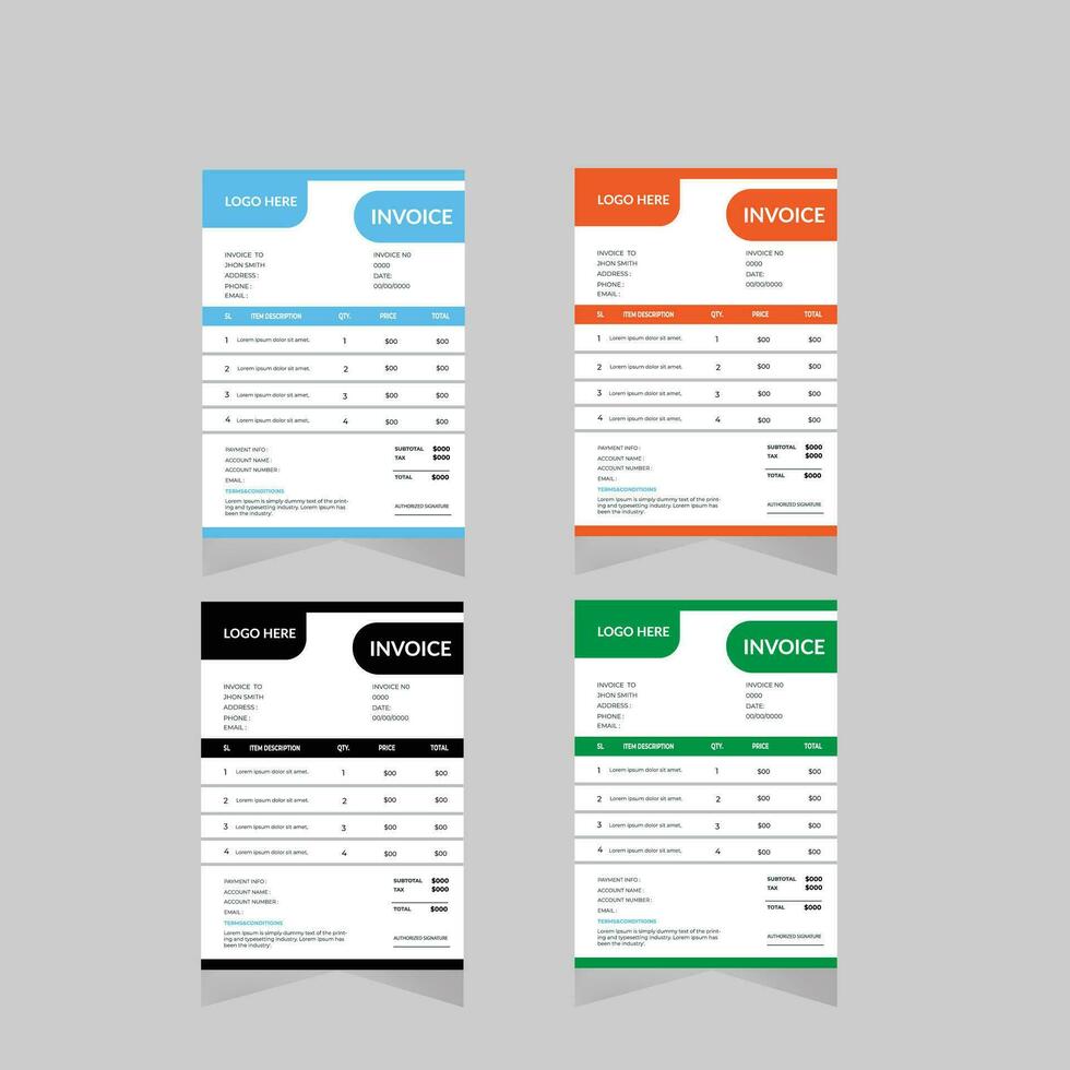 Modern simple invoice design vector