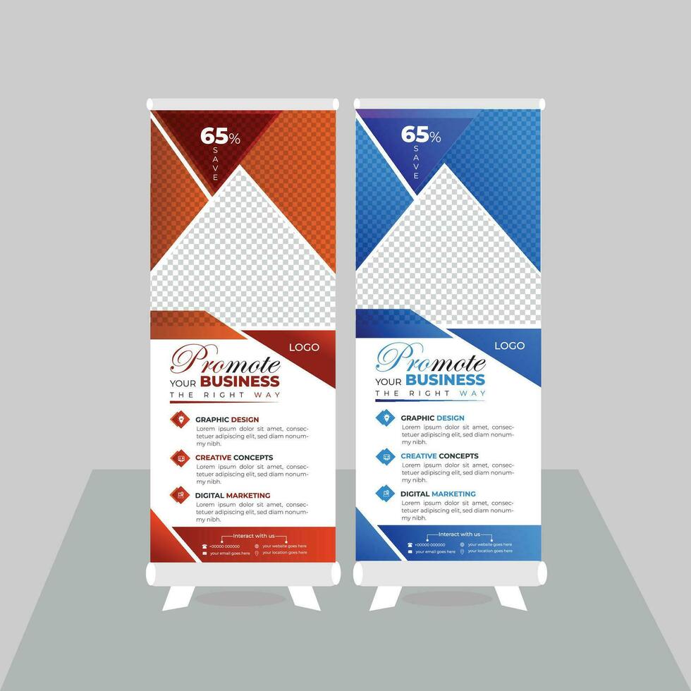 Roll up banner design. vector