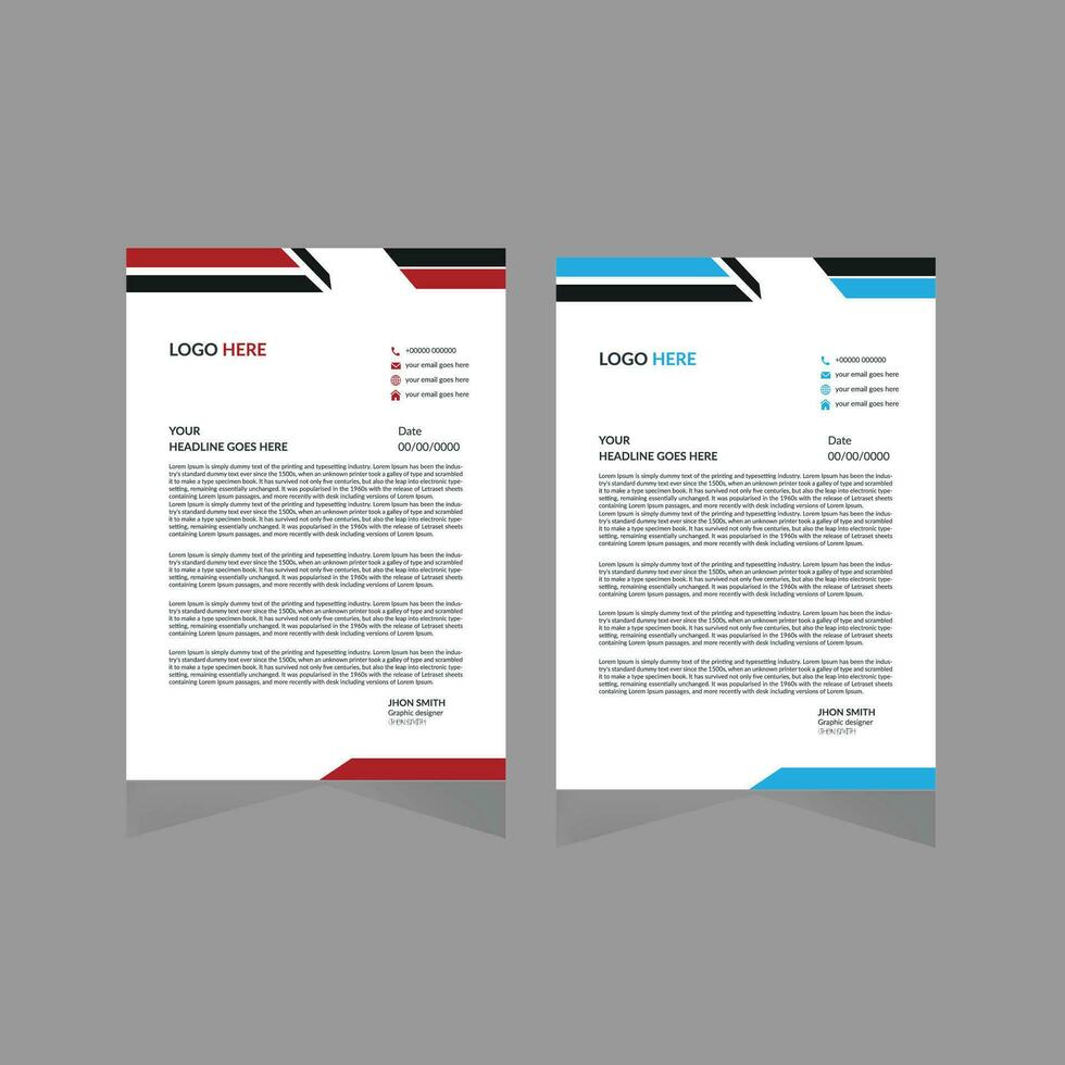 stationary Letterhead design template. vector