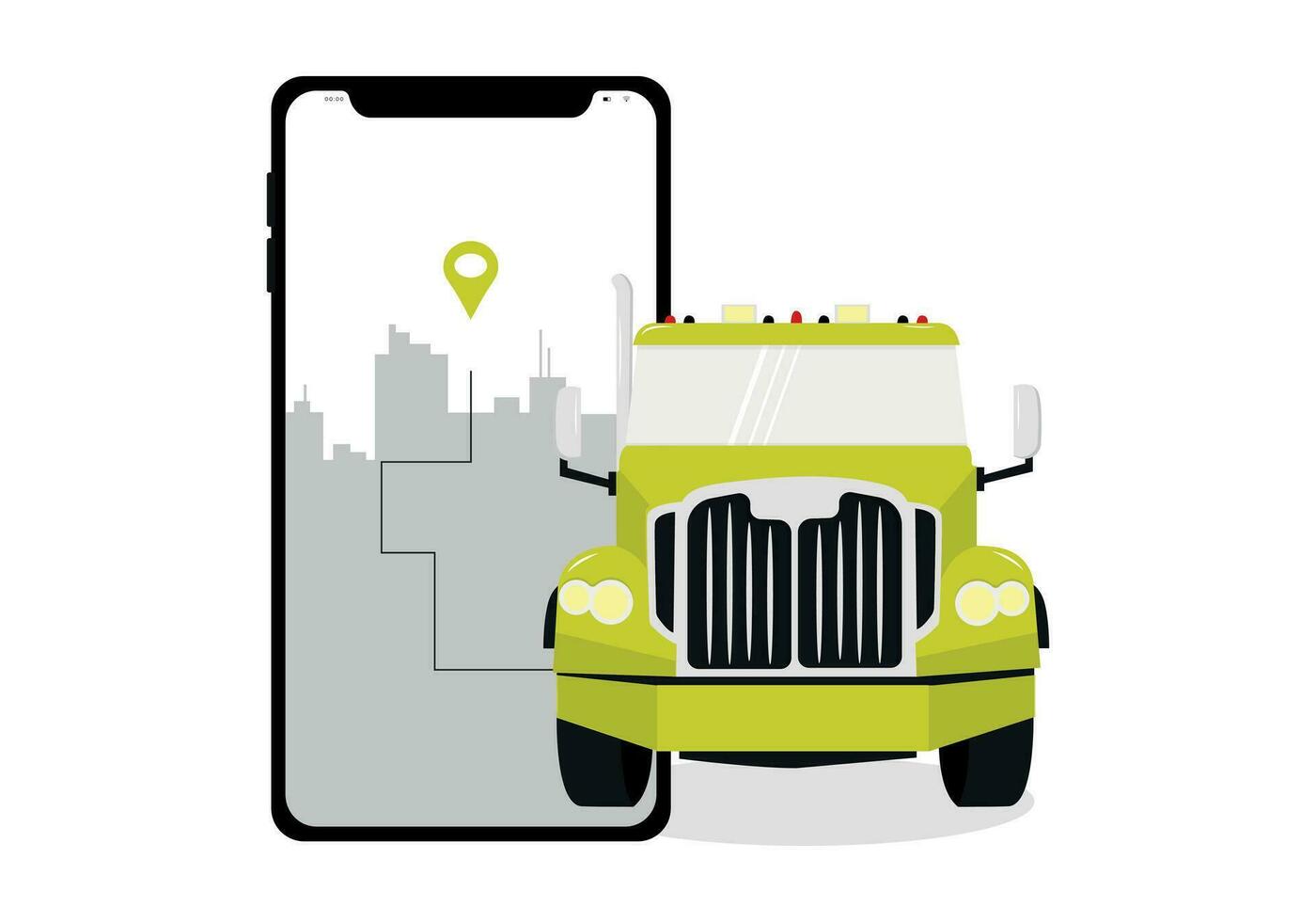 truck on the road vector