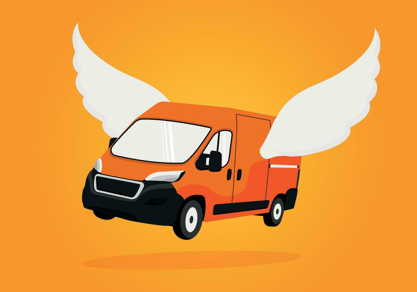 truck on the background. delivery van illustration vector