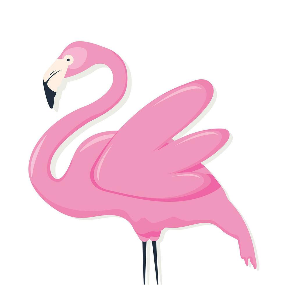 pink flamingo vector. vector illustration