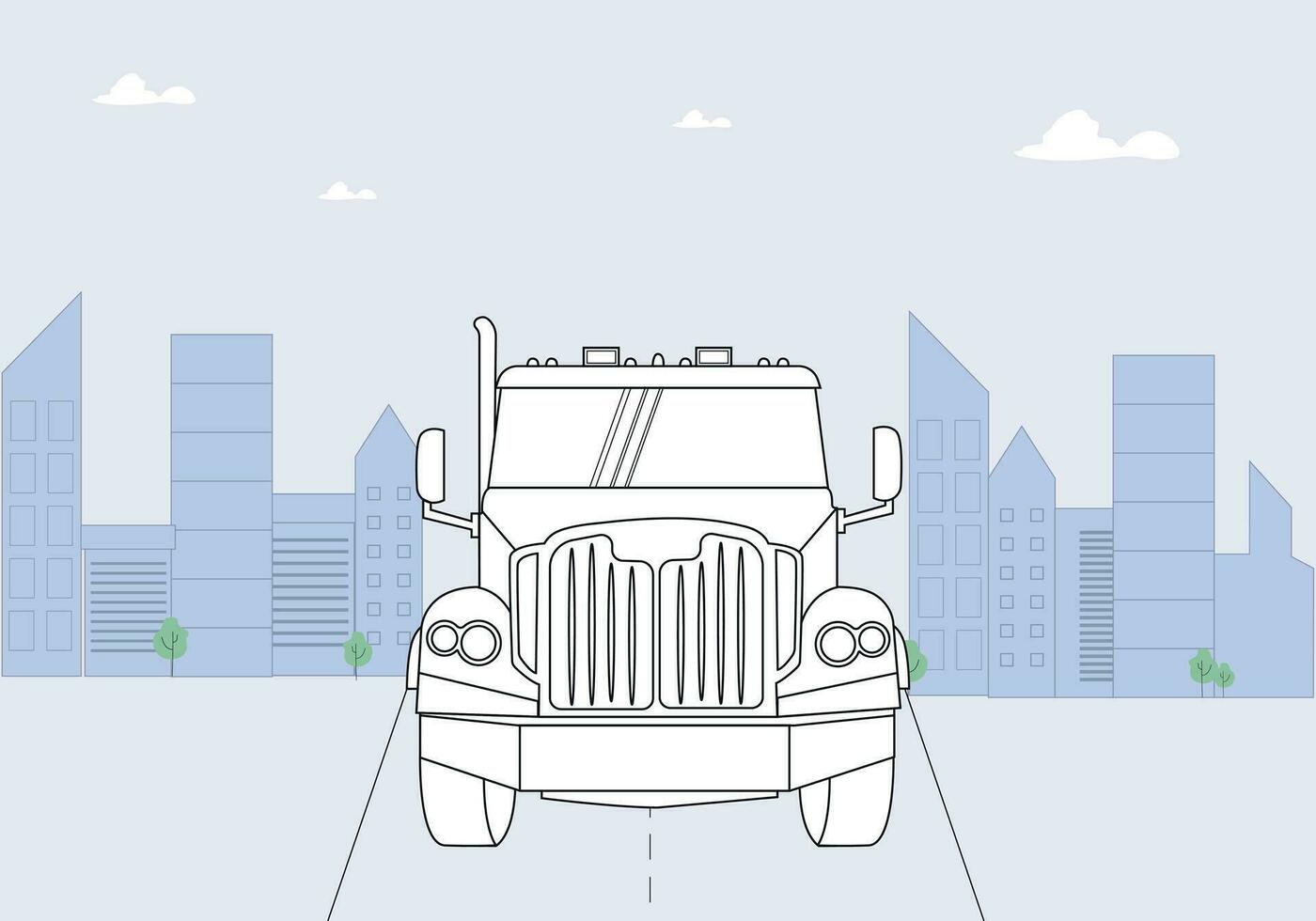 truck on the background. delivery van illustration vector