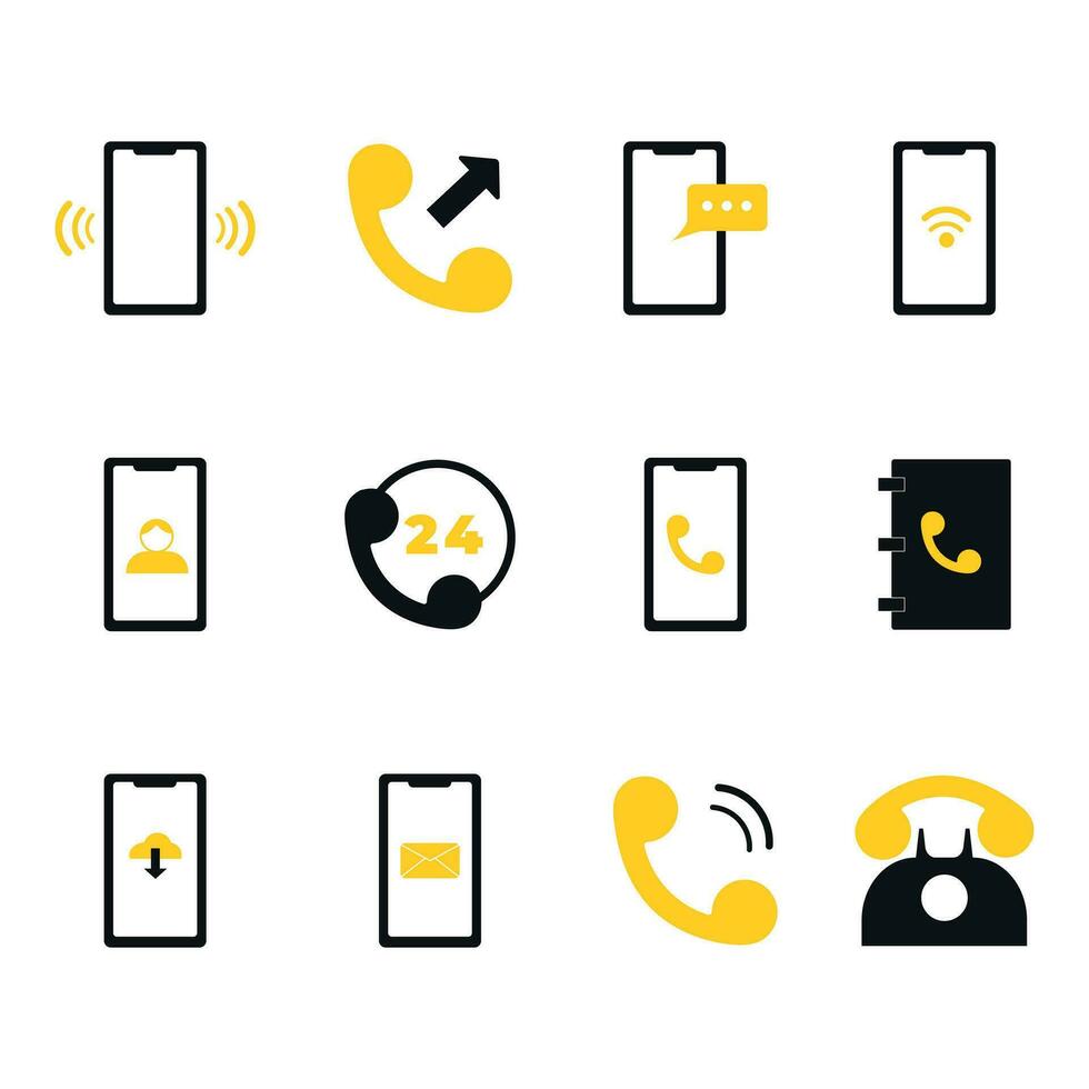 set of icons for web. phone icons. call icon vector