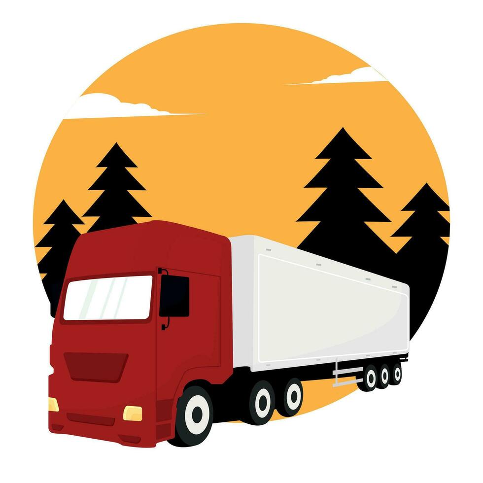 truck on the road vector