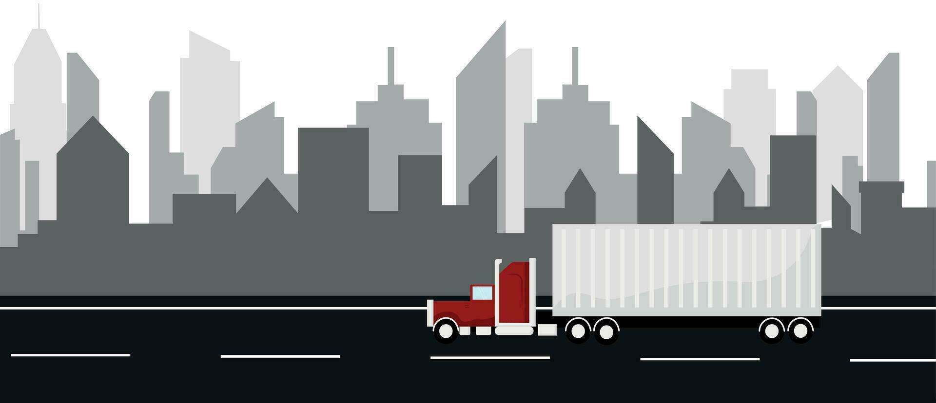 truck on the road vector