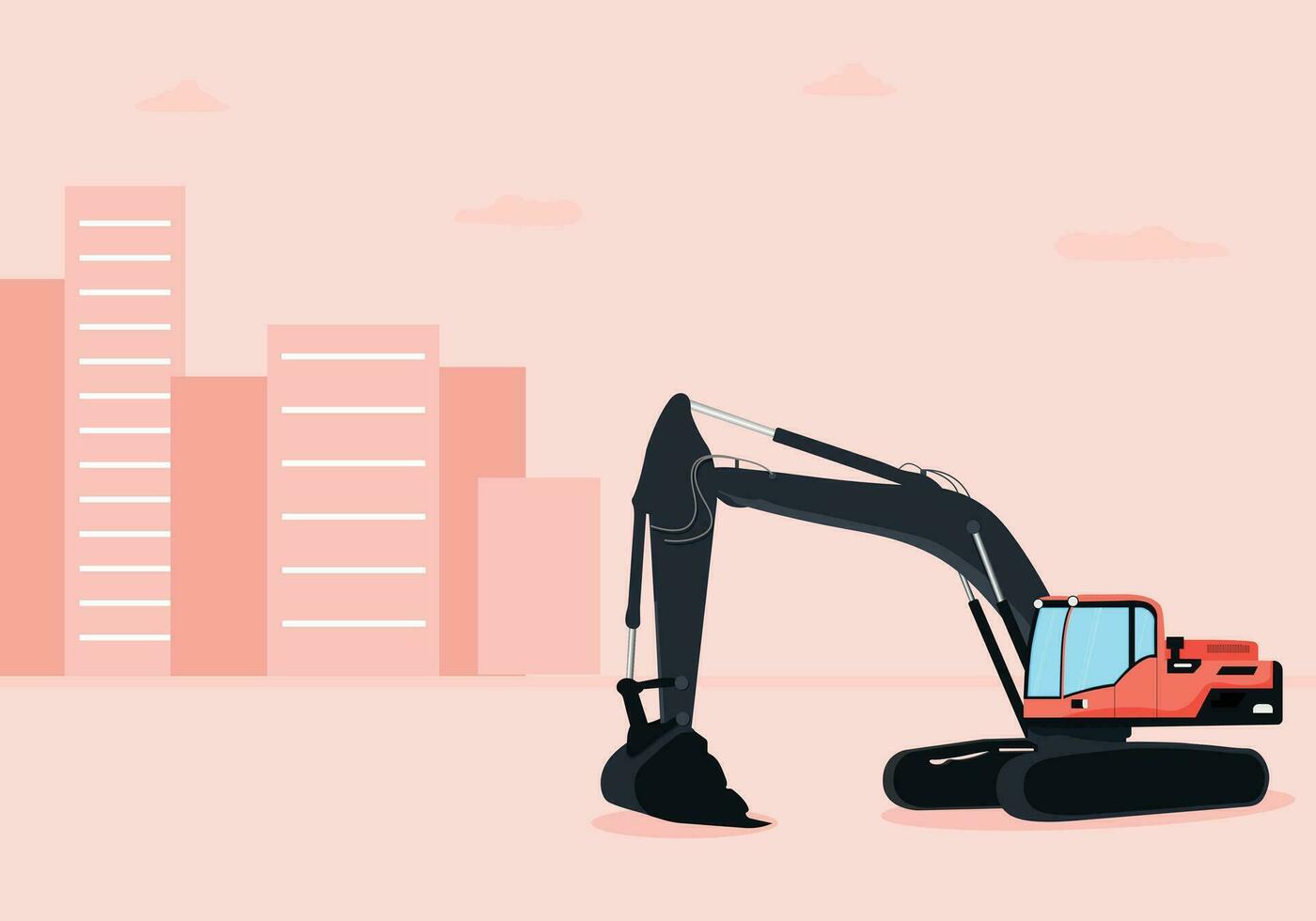 excavator on the background. vector illustration