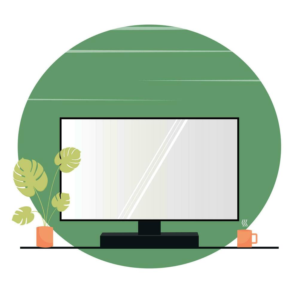 lcd monitor con pantalla. vector ilustración