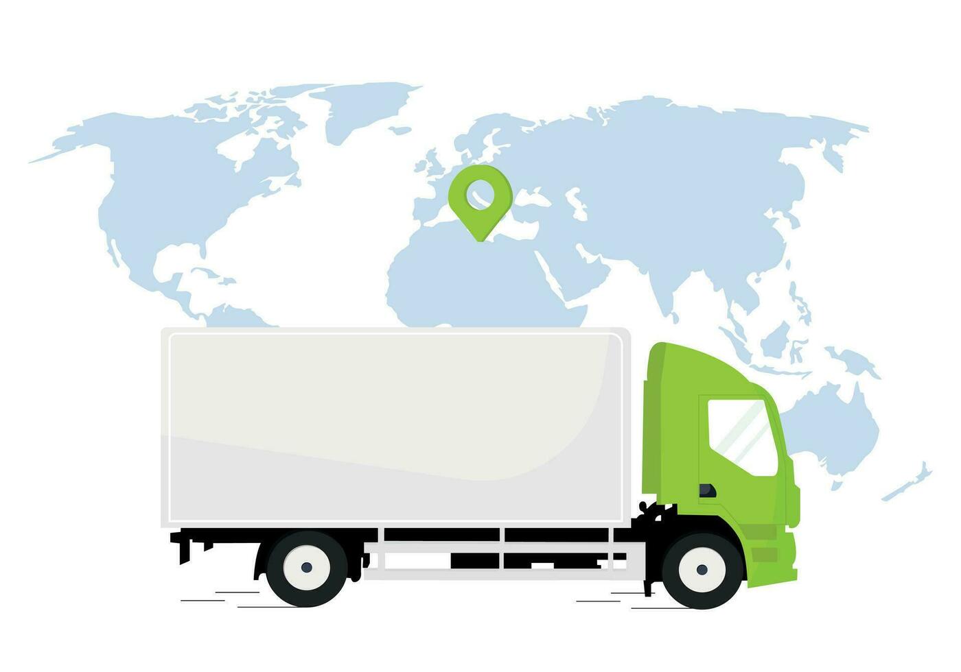 truck on the background. delivery van illustration vector