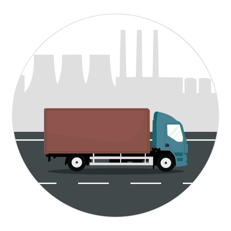 truck on the road vector