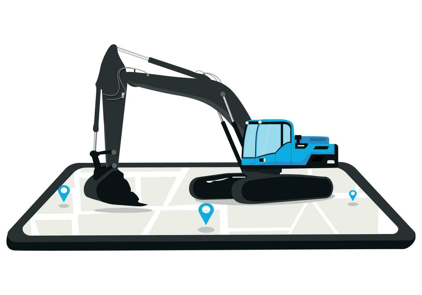 excavator on the background. vector illustration