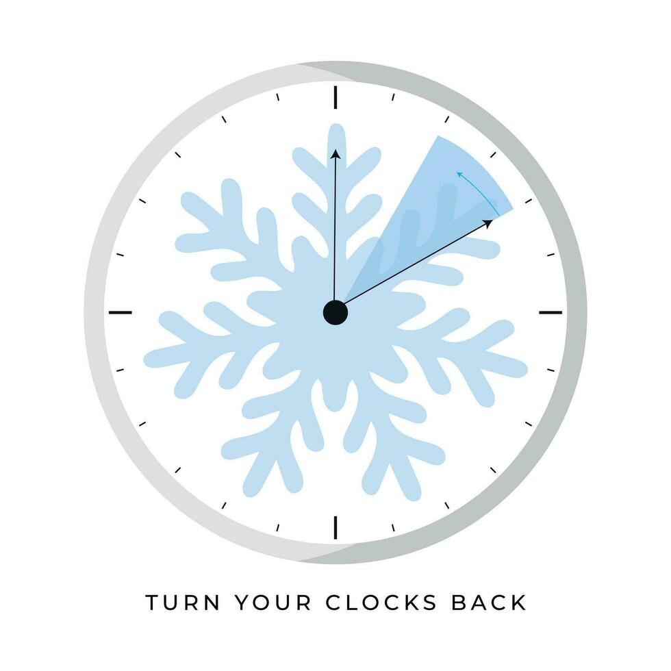 Fall back vector illustration. alarm clock