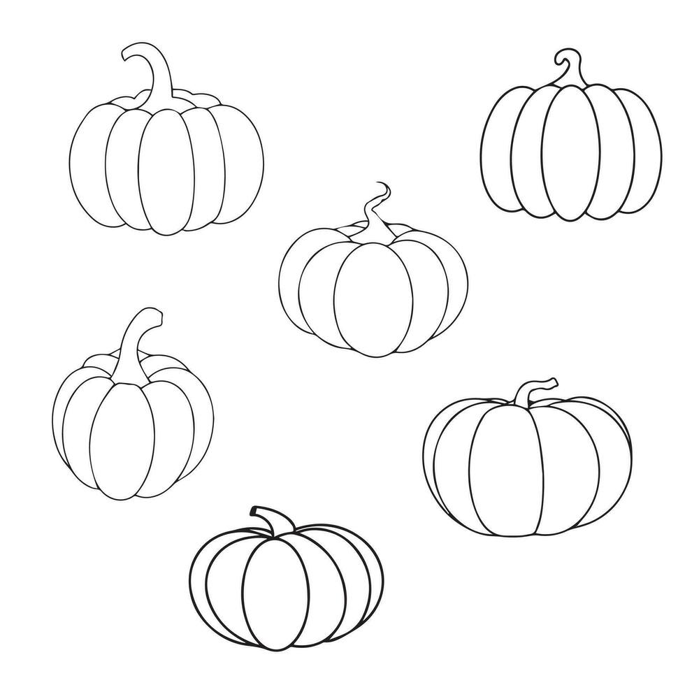 illustration of a pumpkin. one line pumpkin vector