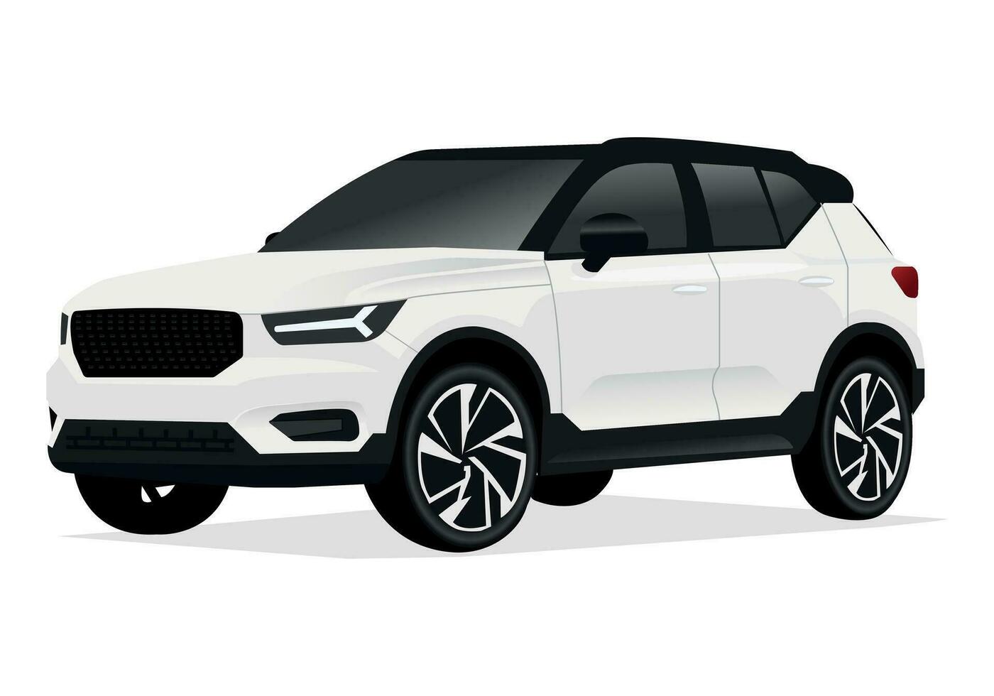 realista coche aislado en blanco. vector coche ilustración. conjunto el coche desde todas lados