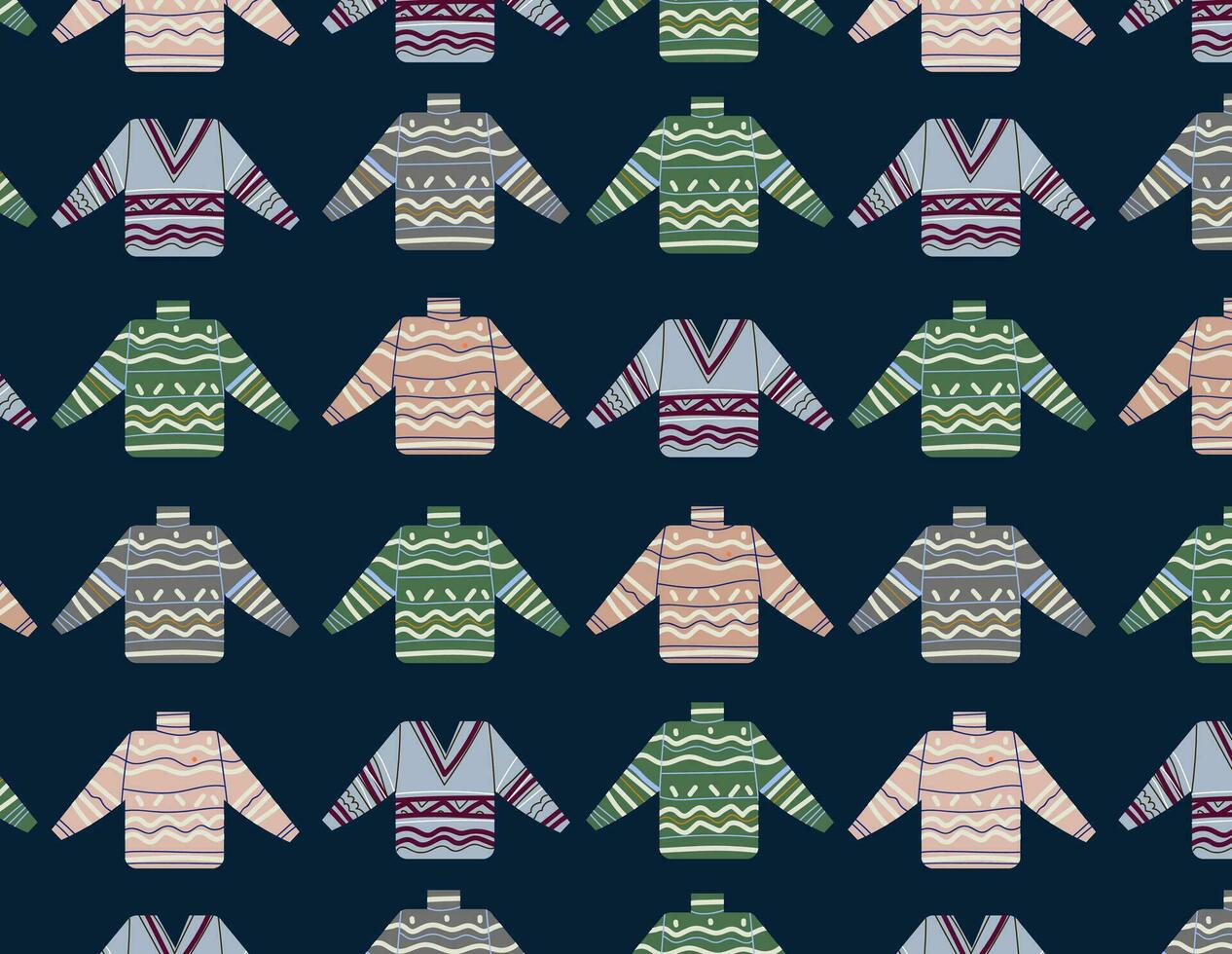 Knitted pullover  vector seamless pattern.