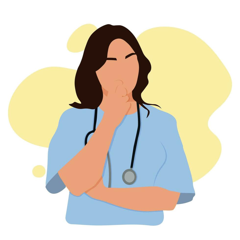 doctor with stethoscope, vector illustration