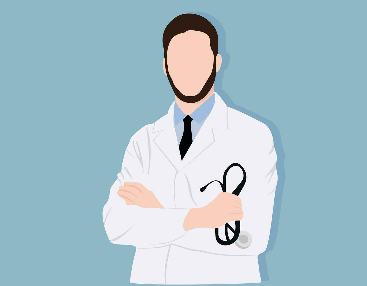 doctor with stethoscope, vector illustration