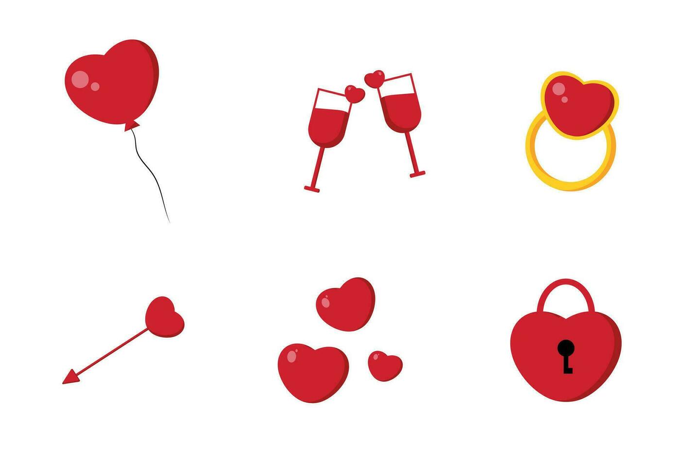 set of icons for Valentine's Day. Vector illustration