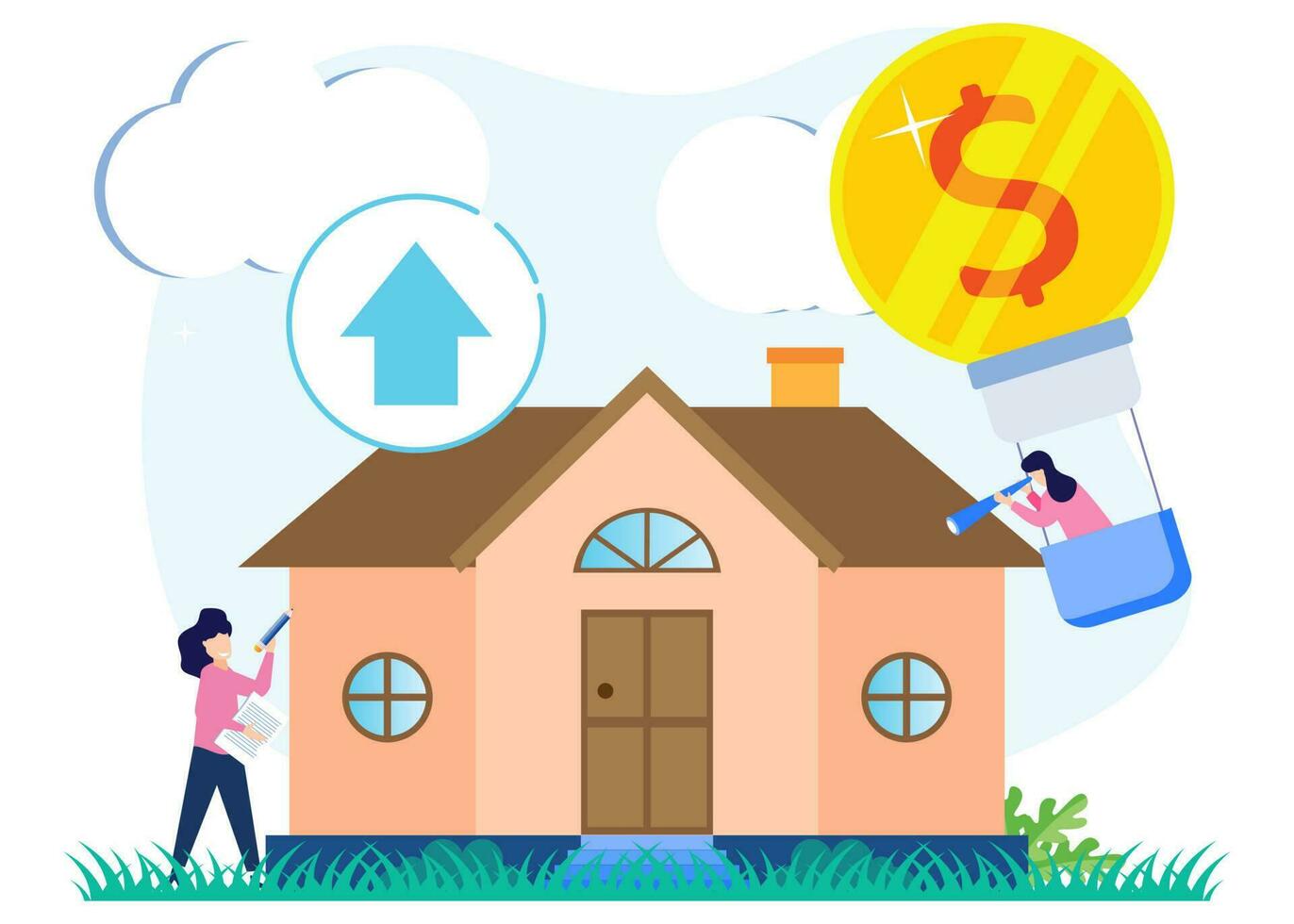 Illustration vector graphic cartoon character of real estate