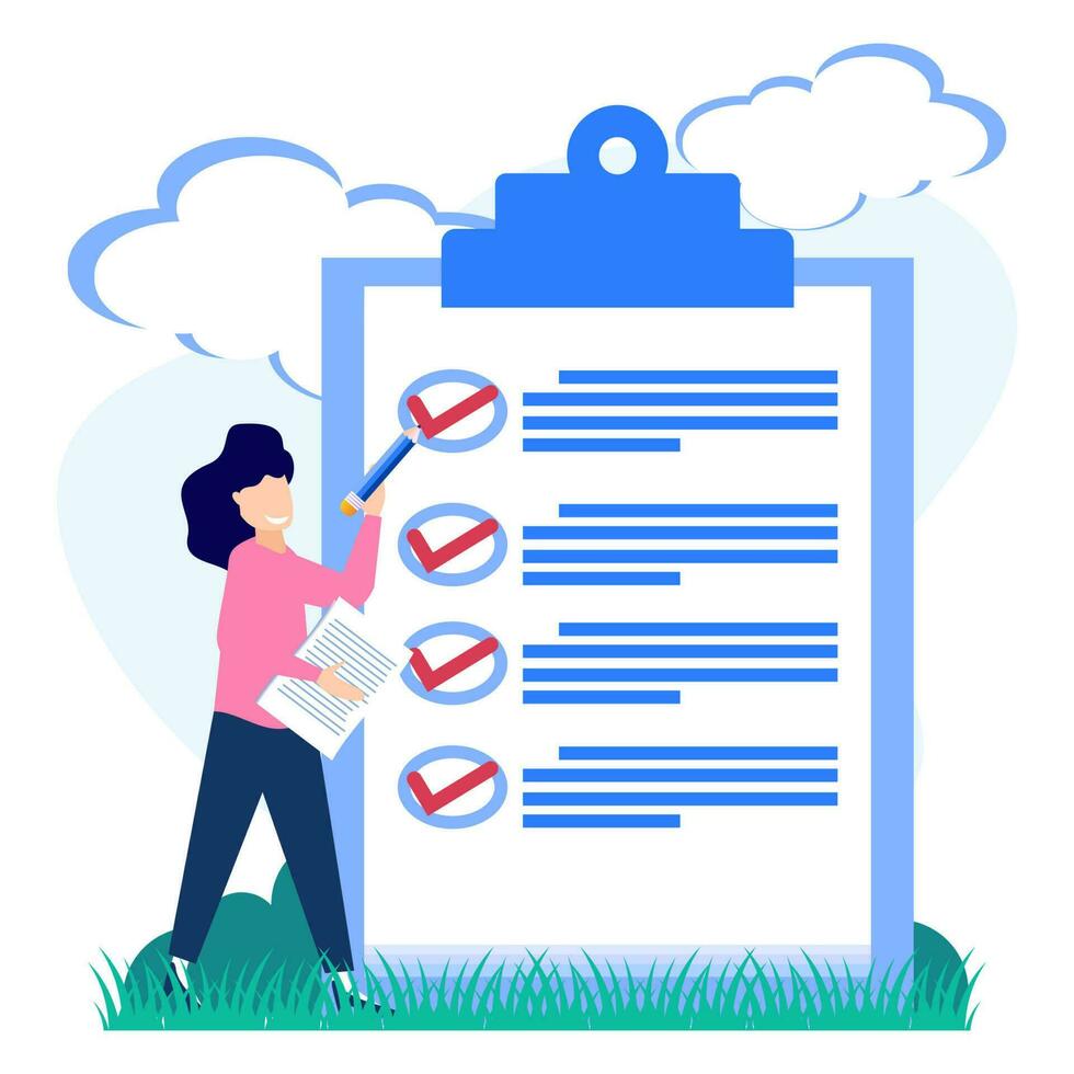 Illustration vector graphic cartoon character of checklist