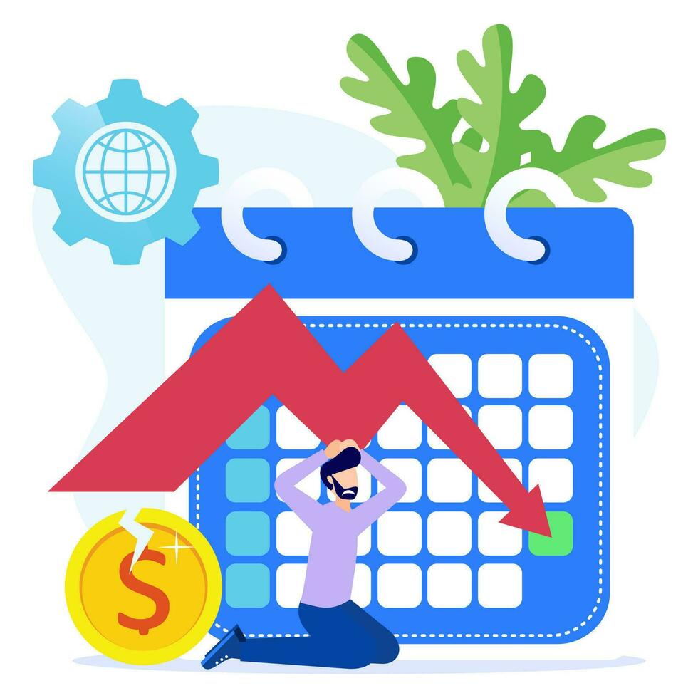 Illustration vector graphic cartoon character of global crisis
