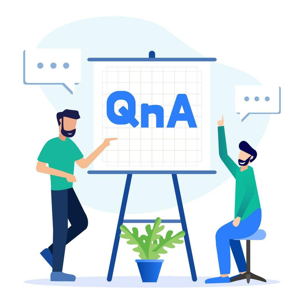 Illustration vector graphic cartoon character of question and answer