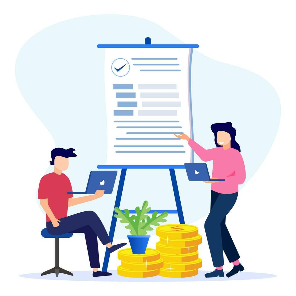 Illustration vector graphic cartoon character of report