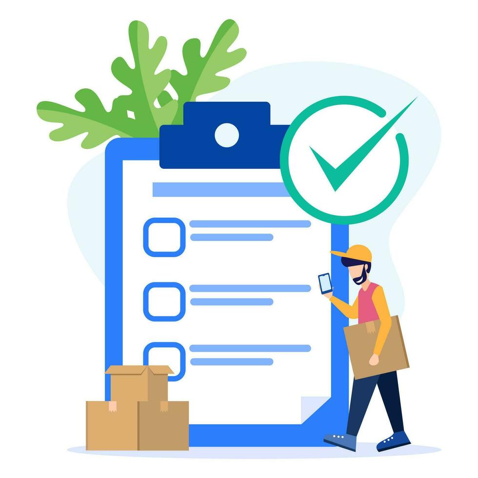 Illustration vector graphic cartoon character of checklist