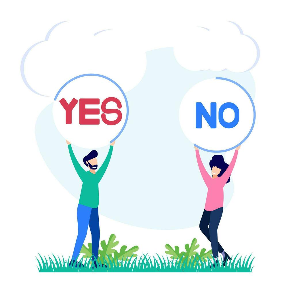 Illustration vector graphic cartoon character of yes or no