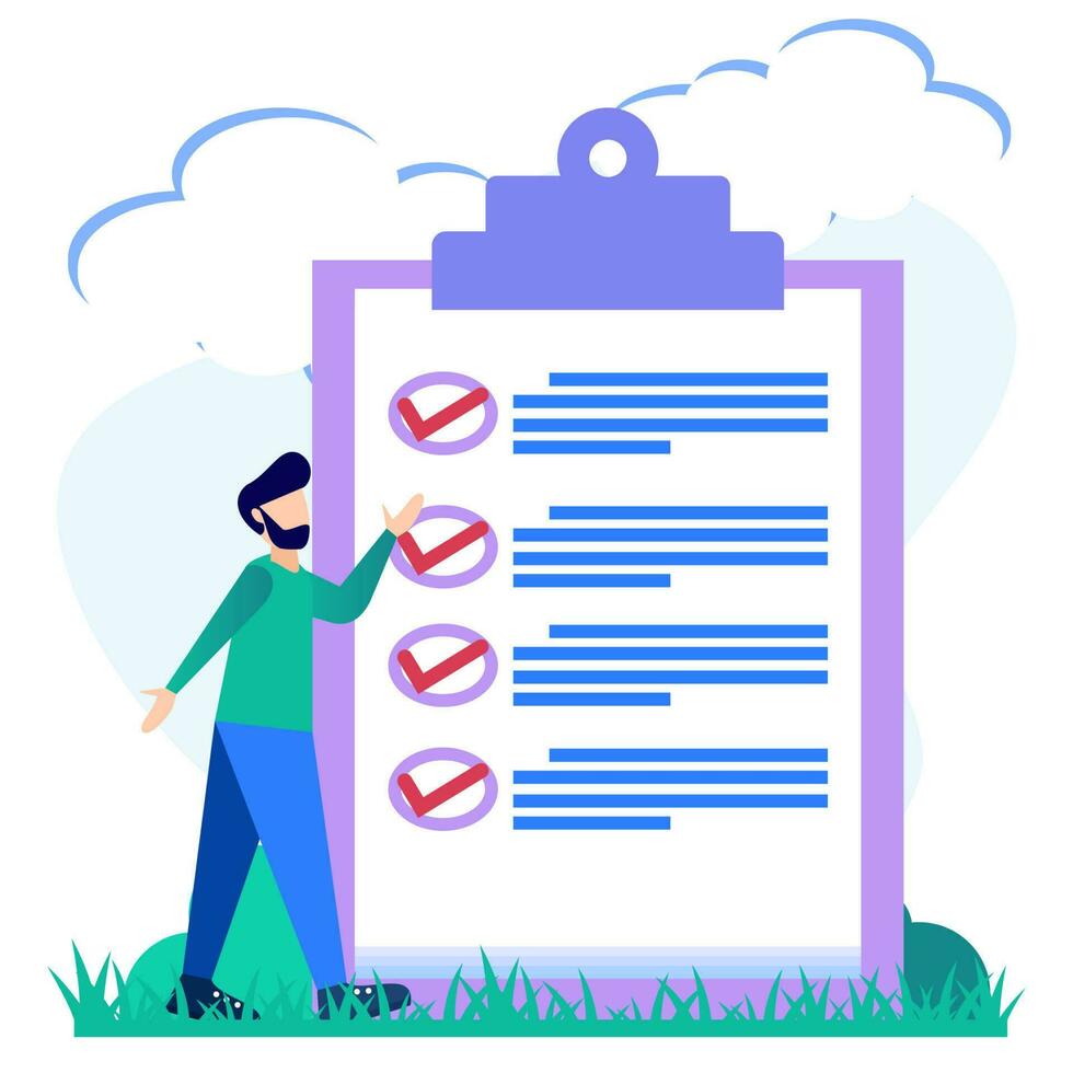 Illustration vector graphic cartoon character of checklist