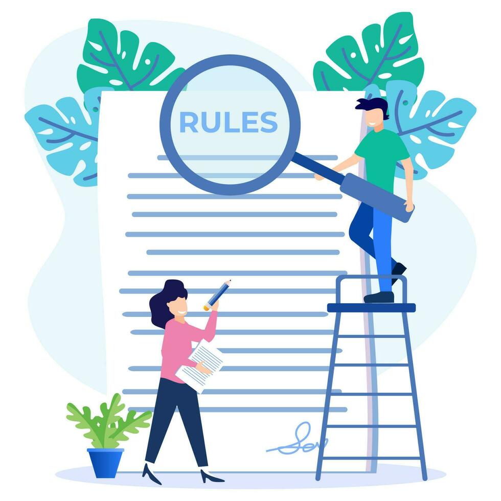 Illustration vector graphic cartoon character of rules