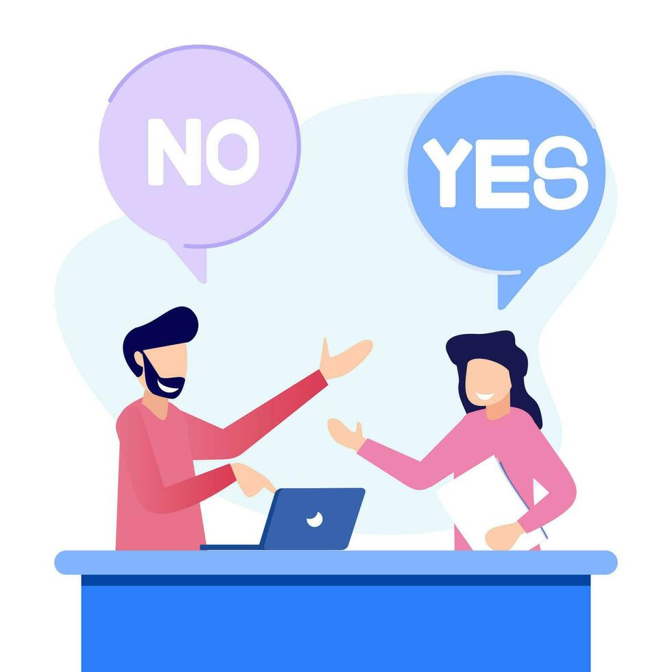 Illustration vector graphic cartoon character of yes or no