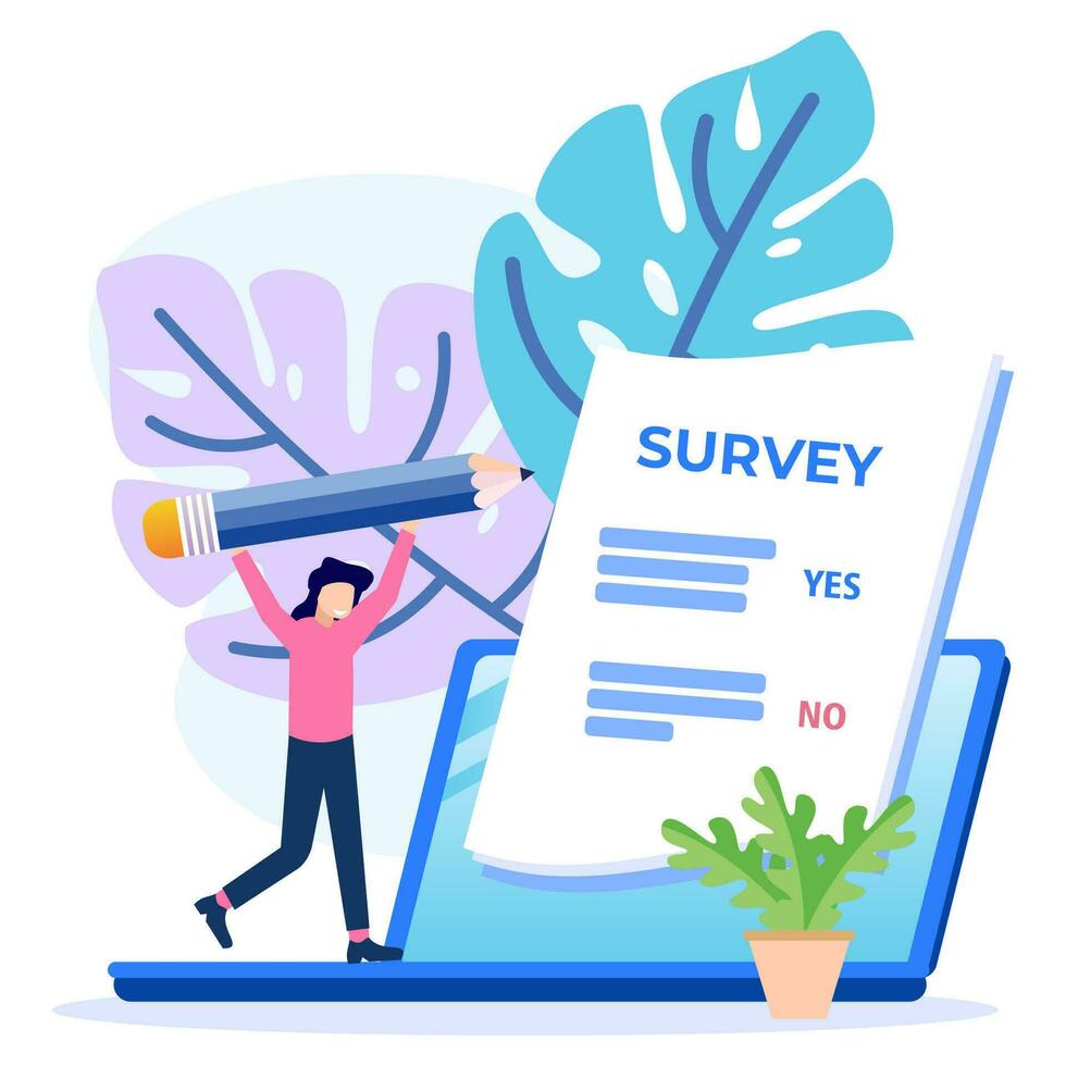 Illustration vector graphic cartoon character of survey