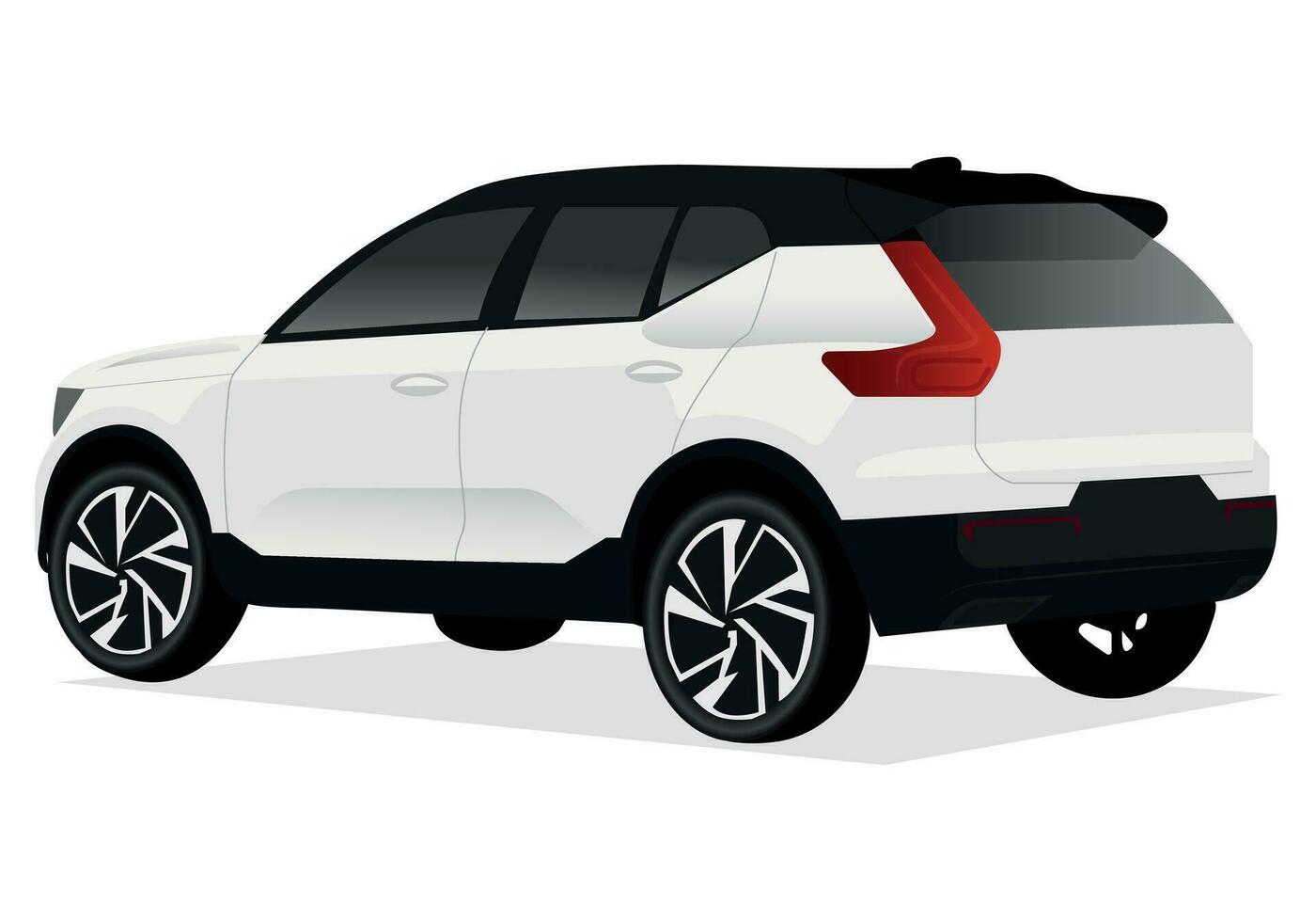 Realistic car isolated on white. Vector car illustration. Set the car from all sides.