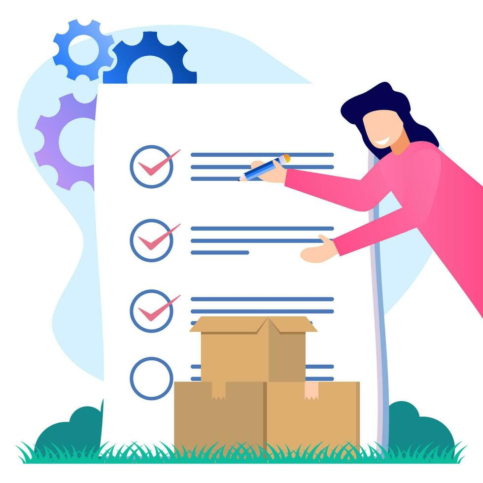 Illustration vector graphic cartoon character of quality control