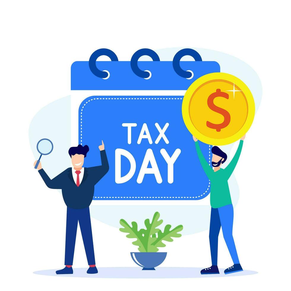 Illustration vector graphic cartoon character of tax day