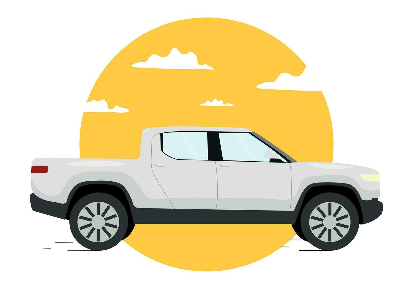 car on the road. off the road car on the background of the city. vector illustration