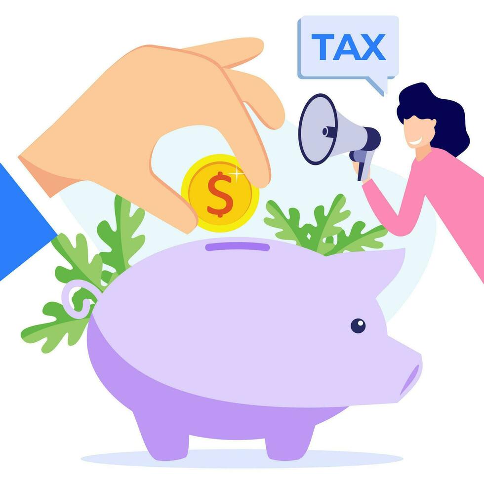 Illustration vector graphic cartoon character of tax