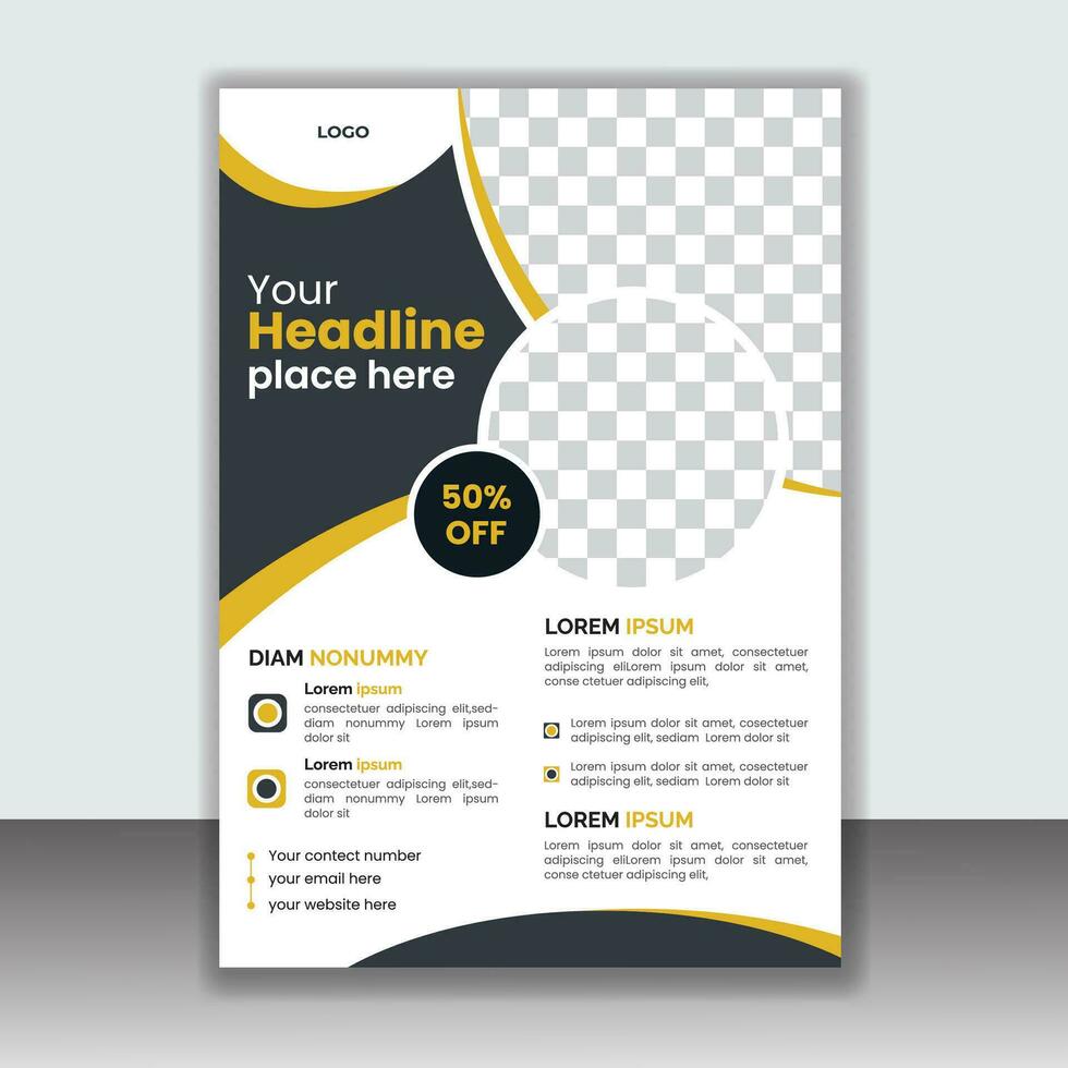 creative and corporate flyer template design, vector or business poster template, abstract business flyer,  Modern poster magazine template